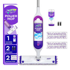 Swiffer Power Mop Multi-Surface Mop Kit for Floor Cleaning + 2ct/50.7 fl oz Unstopables Fresh Floor Cleaner Refill + 11ct Refill Pads
