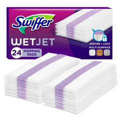 Swiffer WetJet 84.4 fl oz/2ct Multi-Purpose Cleaner + Floor Mop Starter Kit + 24ct Multi-Surface Floor Cleaner Spray Moping Pads Refill Unscented