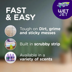 Swiffer WetJet Floor Mop Starter Kit (1 Spray Mop, 5 Mopping Pads, 1 Floor Cleaner Liquid Solution) - 8pc