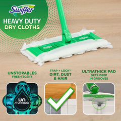 Swiffer Unstopables Fresh Heavy Duty Dry Cloths Refill - 20ct: Cotton, Multipurpose, Multi-Surface