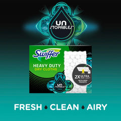 Swiffer Unstopables Fresh Heavy Duty Dry Cloths Refill - 20ct: Cotton, Multipurpose, Multi-Surface