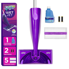 Swiffer WetJet 84.4 fl oz/2ct Multi-Purpose Cleaner + Floor Mop Starter Kit + 24ct Multi-Surface Floor Cleaner Spray Moping Pads Refill Unscented