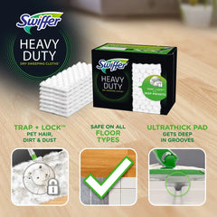 Swiffer Sweeper Heavy Duty Multi-Surface Dry Cloth Refills for Floor Sweeping and Cleaning - Unscented