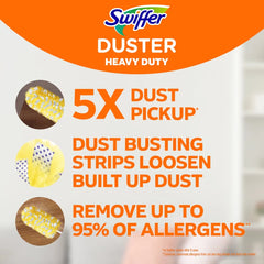 Swiffer Dusters Heavy Duty Super Extendable Handle Dusting Kit (Extension Pole, Extendable Handle, 4 Duster Refill) - 5pc