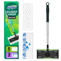 Swiffer Deluxe Sweep + Mop: Multi-Surface Floor Cleaning Tool - 9pc