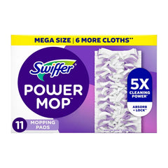 Swiffer Power Mop Multi-Surface Mop Kit for Floor Cleaning + 2ct/50.7 fl oz Unstopables Fresh Floor Cleaner Refill + 11ct Refill Pads