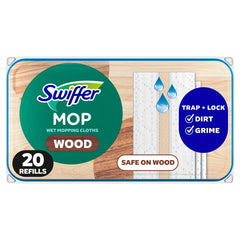 Swiffer Sweeper Wet Refill Wood - Citrus - 20ct: Cotton, Multipurpose Cleaning Tool Refills